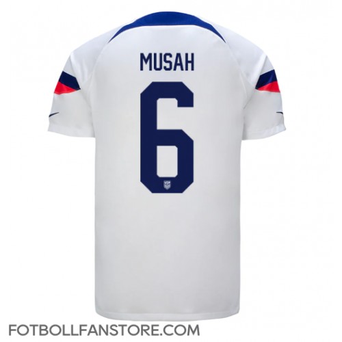 Förenta staterna Yunus Musah #6 Hemma matchtröja VM 2022 Kortärmad Billigt